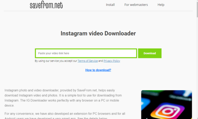 savefrom instagram video downloader