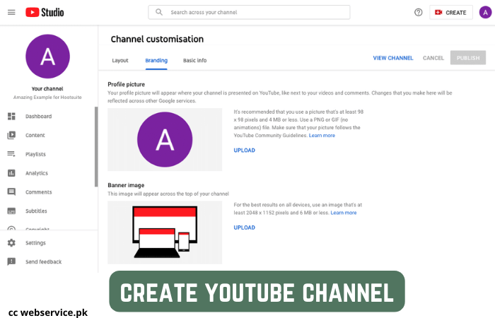 Create Youtube Channel